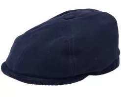 6-Panel Cap Soft Cotton/Cord Navy Flat Cap - Stetson