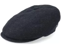 6-Panel Cap Wool/Cashmere Black Flat Cap - Stetson