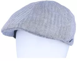 Duck Cap Herringbone Linen Blue Flatcap - Hammaburg -Fashion Hat Online 4063633077326 5