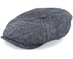 6-Panel Cap Linen/Silk Denim Flat Cap - Stetson