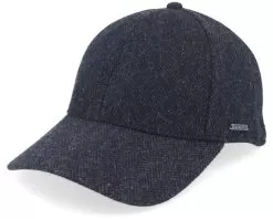 Baseball Cap Wool Herringbone Black Fitted - Stetson