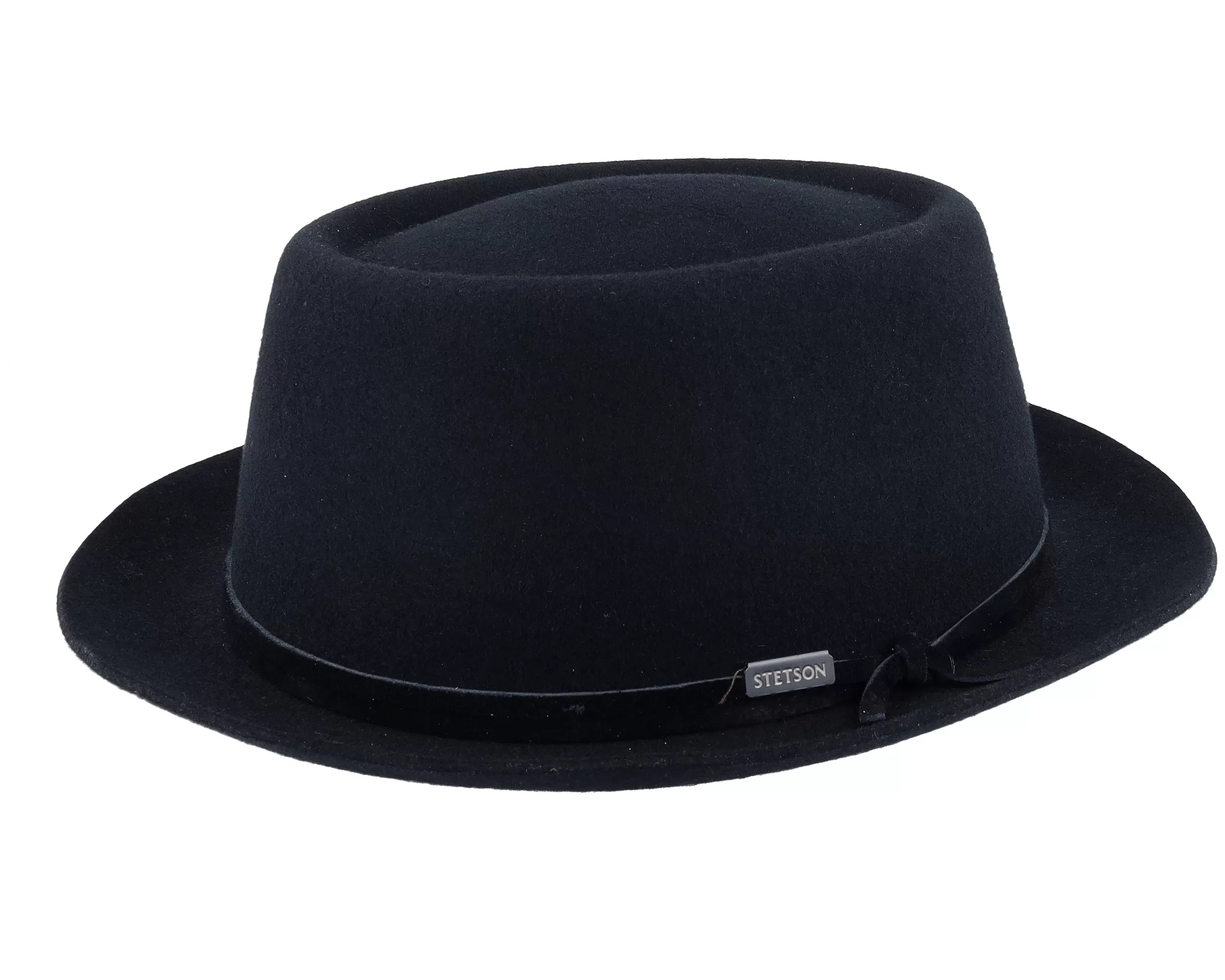 Woolfelt 2 Black Pork Pie - Stetson 1 Woolfelt 2 Black Pork Pie - Stetson