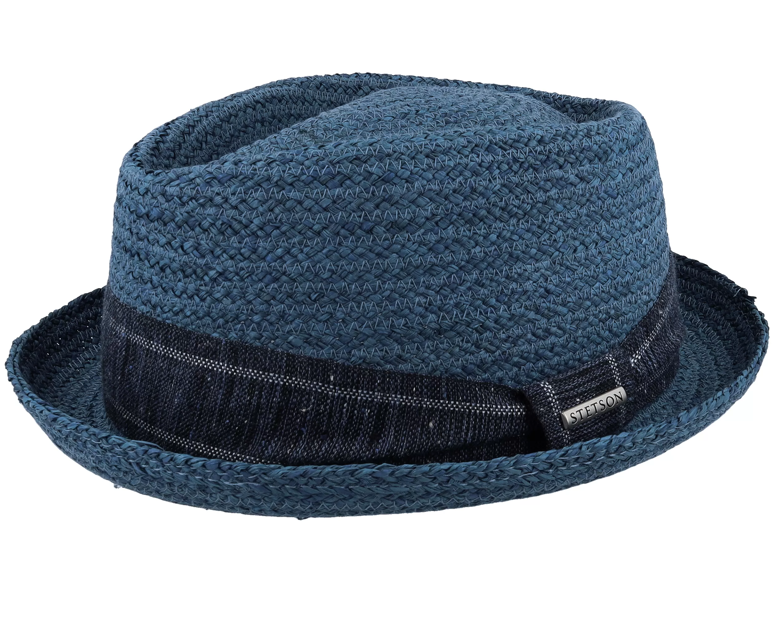 Diamond Raffia Blue Straw Hat - Stetson 1 Diamond Raffia Blue Straw Hat - Stetson