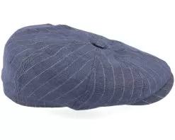 Hatteras Linen Pinstripe Blue Flat Cap - Stetson -Fashion Hat Online 4063633126406 3