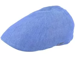Texas Linen Herringbone Blue Flatcap - Stetson