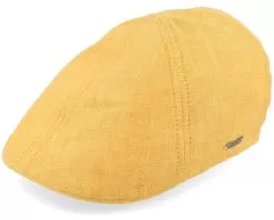 Texas Linen Herringbone Yellow Flatcap - Stetson