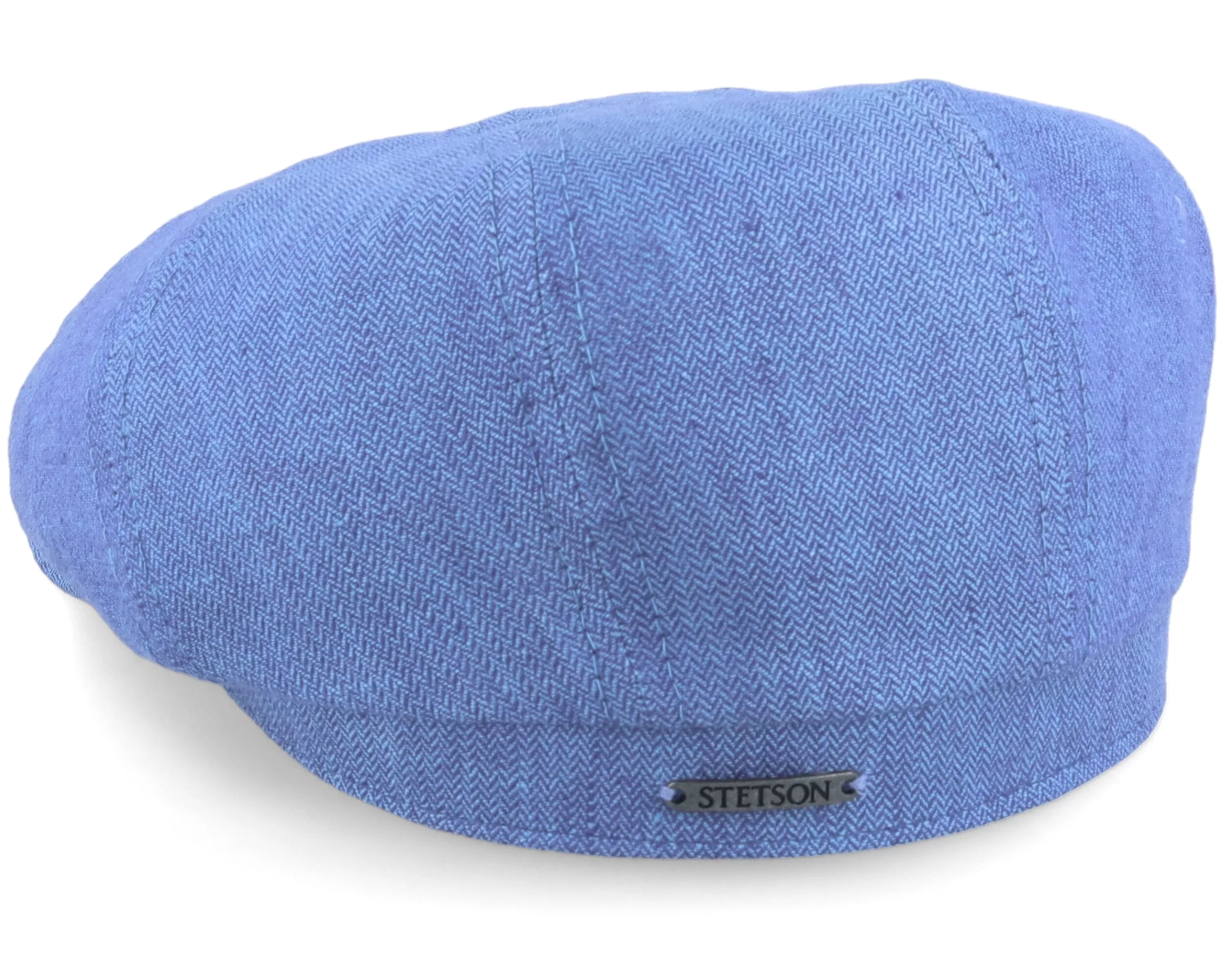 Hatteras Linen Herringbone Blue Flat Cap - Stetson 2 Hatteras Linen Herringbone Blue Flat Cap - Stetson - Image 2