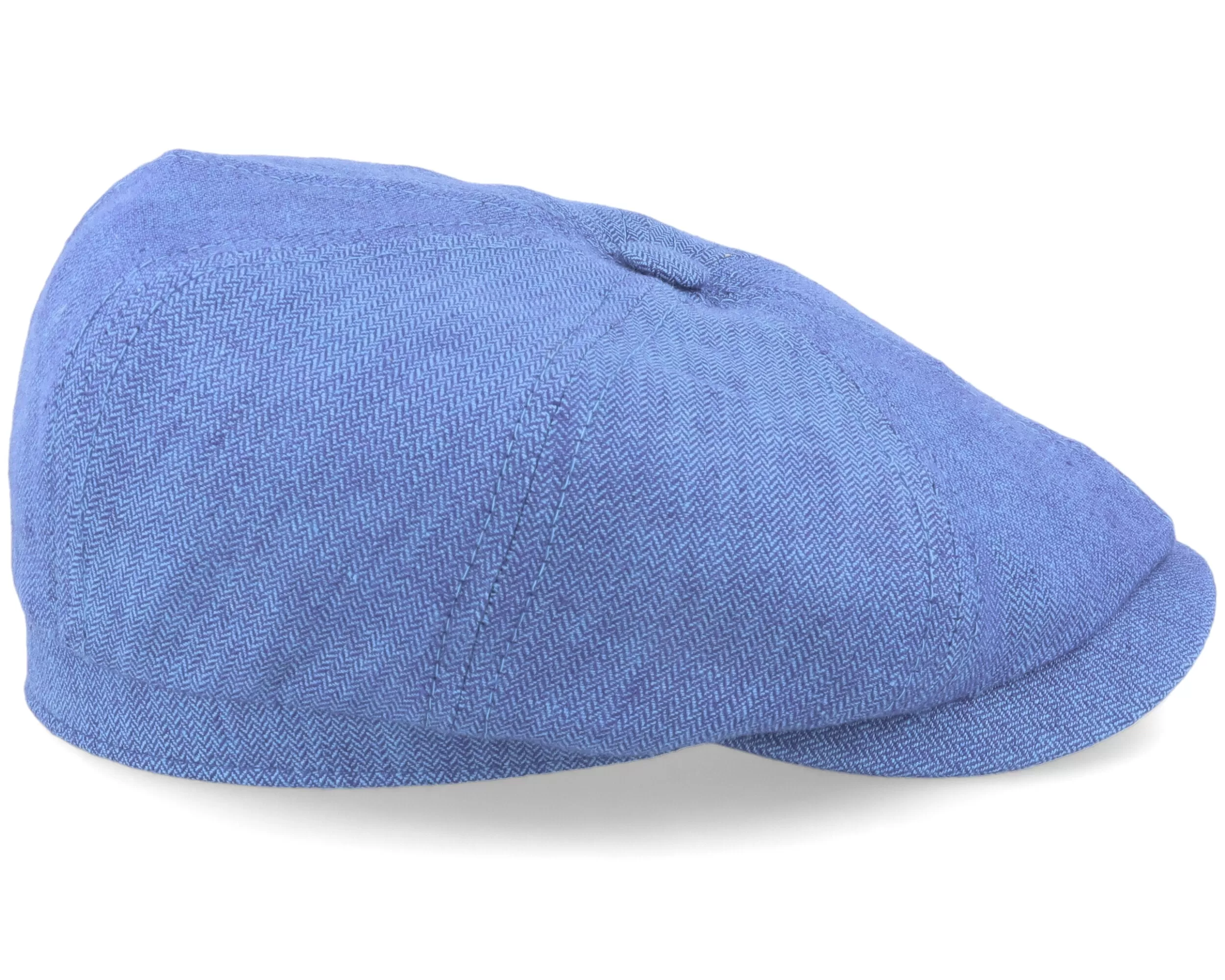Hatteras Linen Herringbone Blue Flat Cap - Stetson 3 Hatteras Linen Herringbone Blue Flat Cap - Stetson - Image 3