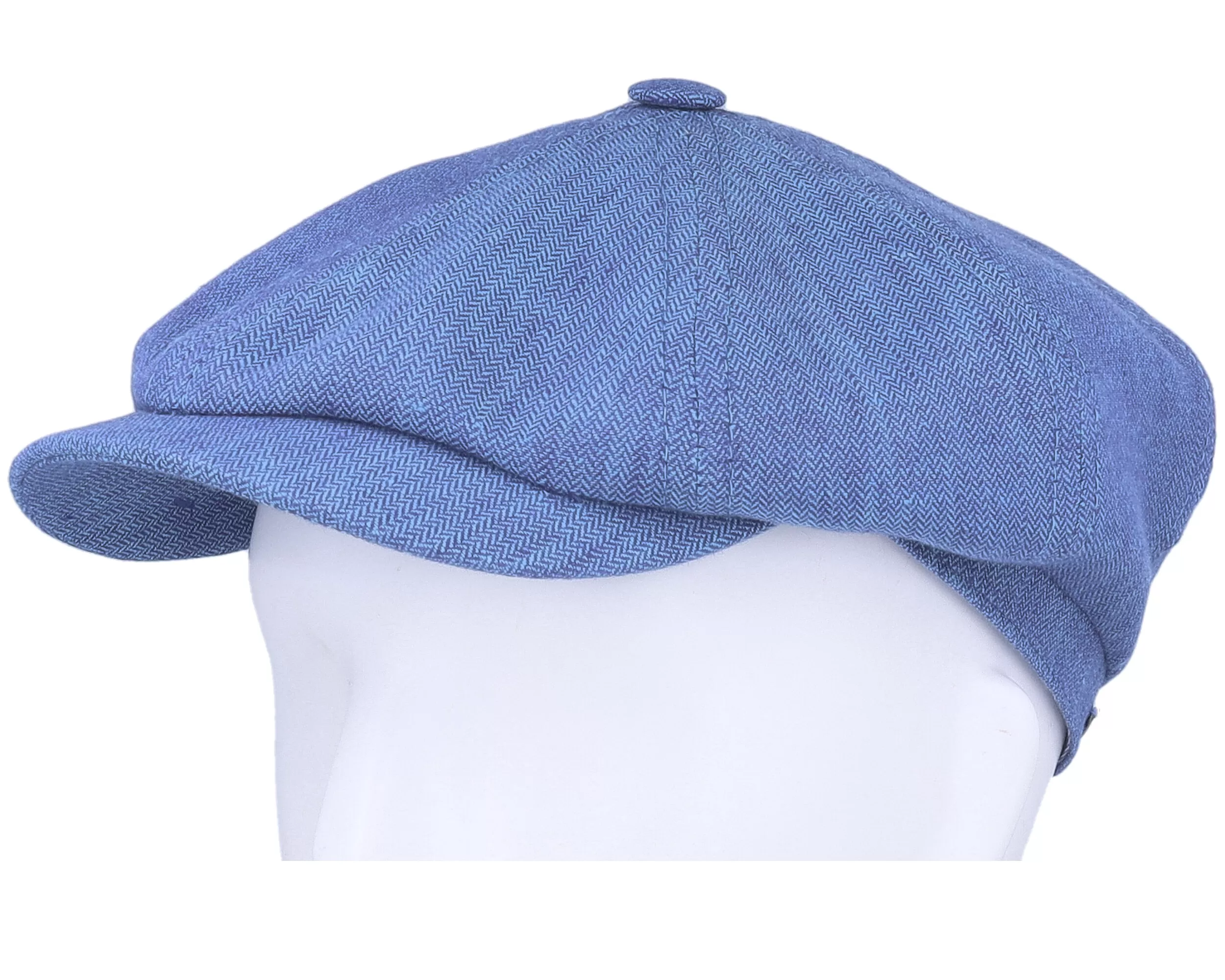 Hatteras Linen Herringbone Blue Flat Cap - Stetson 5 Hatteras Linen Herringbone Blue Flat Cap - Stetson - Image 5
