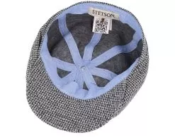 Hatteras Cotton Jersey Blue/White Flat Cap - Stetson -Fashion Hat Online 4063633129476 4