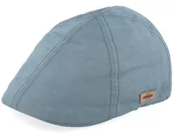 Texas Waxed Cotton Light Blue Flat Cap - Stetson