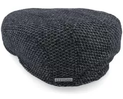 Ivy Cap Wool Black/Charcoal Flat Cap - Stetson -Fashion Hat Online 4063633155604 3