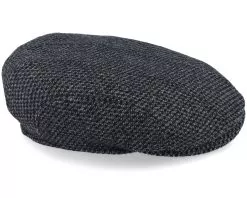 Ivy Cap Wool Black/Charcoal Flat Cap - Stetson -Fashion Hat Online 4063633155604 4