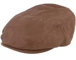 Kent Calf Leather Brown Flat Cap - Stetson