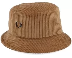 Chunky Corduroy Hat P96 Shaded Stone Bucket - Fred Perry