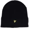 Knitted Ribbed True Black Beanie - Lyle & Scott
