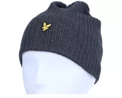 Knitted Ribbed Mid Grey Marl Beanie - Lyle & Scott 5 Knitted Ribbed Mid Grey Marl Beanie - Lyle & Scott -Fashion Hat Online 5054783891183 3