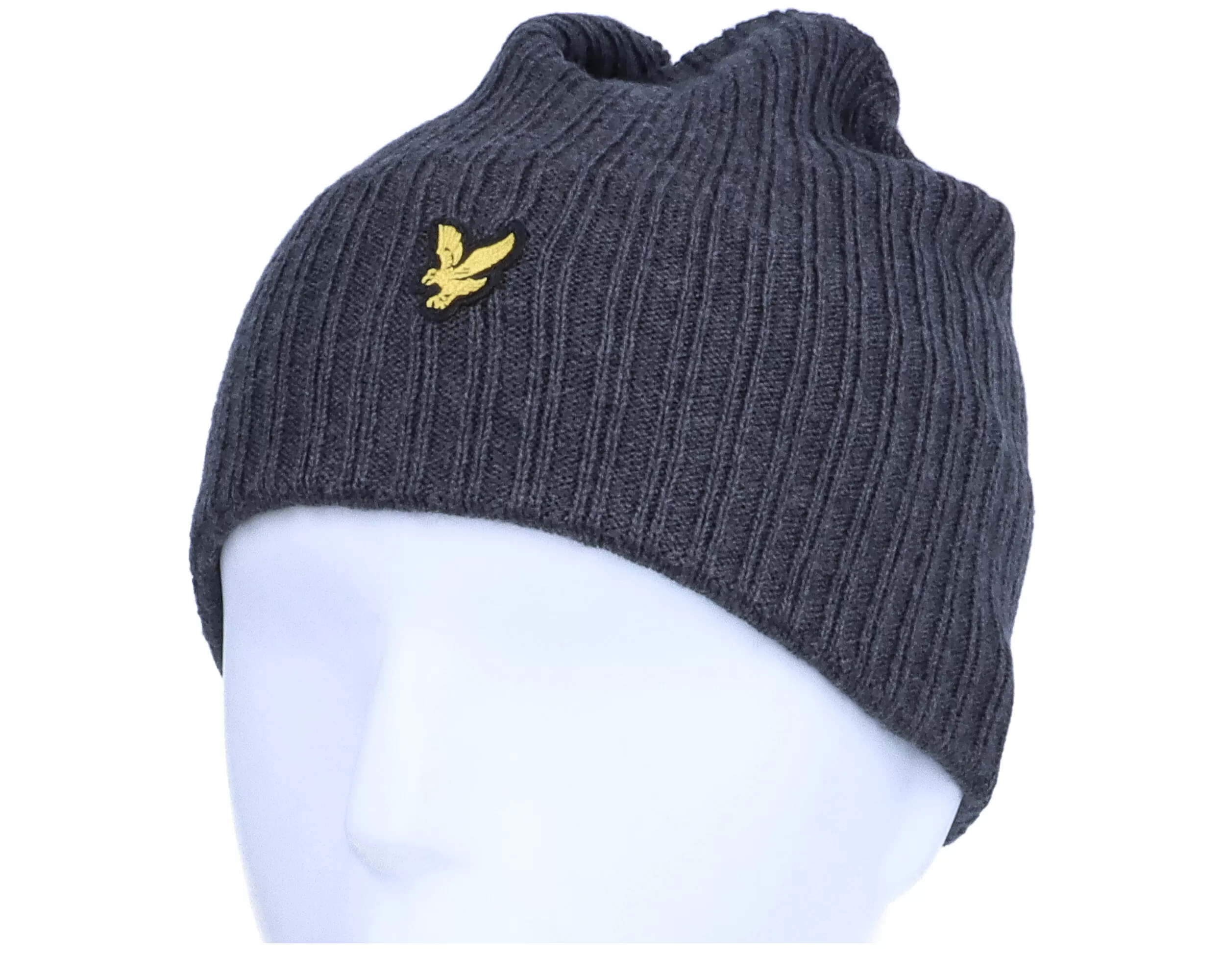 Knitted Ribbed Mid Grey Marl Beanie - Lyle & Scott 3 Knitted Ribbed Mid Grey Marl Beanie - Lyle & Scott - Image 3
