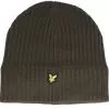 Knitted Ribbed Olive Beanie - Lyle & Scott