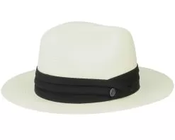 Toyo Safari Straw Ivory/Black Fedora - Jaxon & James