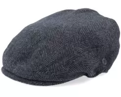 Herringbone Charcoal Flat Cap - Jaxon & James