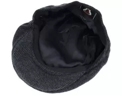 Herringbone Charcoal Flat Cap - Jaxon & James -Fashion Hat Online 5055303731392 4