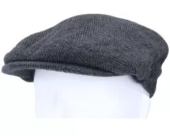Herringbone Charcoal Flat Cap - Jaxon & James -Fashion Hat Online 5055303731392 5