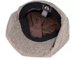 Herringbone Big Apple Cap Brown Flat Cap - Jaxon & James -Fashion Hat Online 5055303754186 4