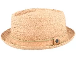 Raffia Diamond Crown Straw Pork Pie - Jaxon & James