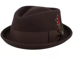 Crushable Diamond Crown Hat Brown Pork Pie - Jaxon & James