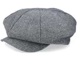 Herringbone Big Apple Grey Flat Cap - Jaxon & James