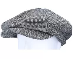 Herringbone Big Apple Grey Flat Cap - Jaxon & James -Fashion Hat Online 5055303799767 5