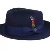 Crushable C-Crown Navy Fedora - Jaxon & James