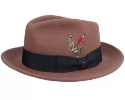 Crushable C-Crown Pecan Fedora - Jaxon & James