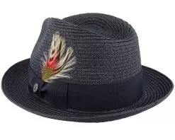 Pinch Crown Toyo Braided Trilby Black Straw Hat - Jaxon & James -Fashion Hat Online 5055791818667 2