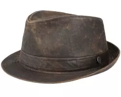 Weathered Cotton Trilby Brown Trilby - Jaxon & James