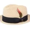 Pinch Crown Toyo Braided Natural/Black Trilby - Jaxon & James