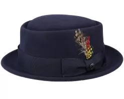 Crushable Wool Navy Pork Pie - Jaxon & James