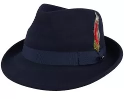 Detroit Hat Navy Blue Trilby - Jaxon & James