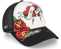 Love Ed Twill Front Mesh White/Black Trucker - Ed Hardy
