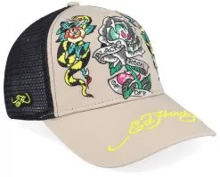 Rose-slither Chinchilla/Black Trucker - Ed Hardy