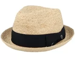 Saybrook Raffia Hat Natural Trilby - Jaxon & James
