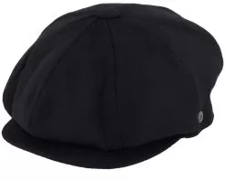 Pure Wool Harlem Newsboy Black Flat Cap - Jaxon & James