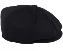 Pure Wool Harlem Newsboy Black Flat Cap - Jaxon & James -Fashion Hat Online 5056204413103 4