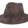 Haag Leather Brown Fedora - MJM Hats