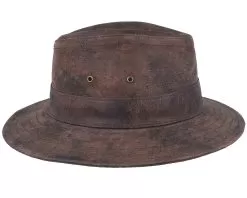 Haag Leather Brown Fedora - MJM Hats -Fashion Hat Online 5704637643627 2