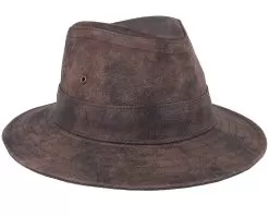 Haag Leather Brown Fedora - MJM Hats -Fashion Hat Online 5704637643627 3