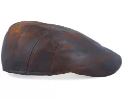 Blue Line Bruce Leather Brown Flat Cap - MJM Hats -Fashion Hat Online 5704637772037 3