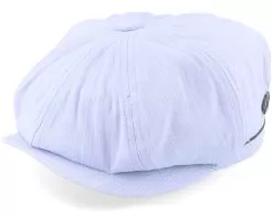 Slub Cotton Light Blue Flat Cap - MJM Hats