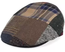Country Wool Mix Patch/Leather Brown Flatcap - MJM Hats